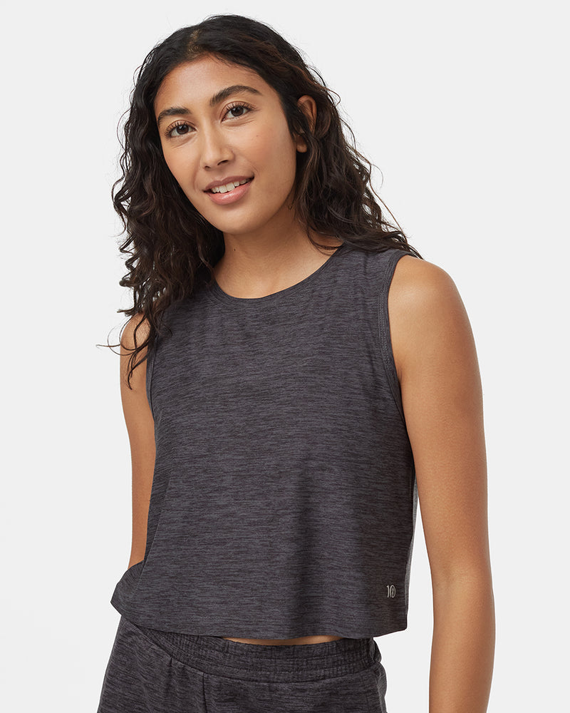 Black-Crew-Neck-Cut-Out-Quick-dry-Tank-Top
