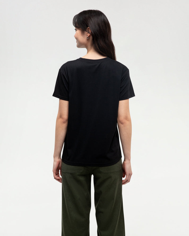Black-Crew-Neck-Graphic-Shortsleeve-T-Shirt