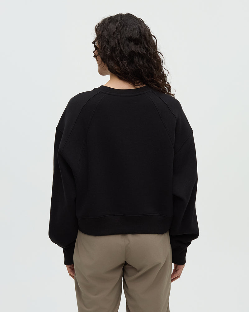 Black-Crew-Neck-Oversized-Cropped-Sweatshirt