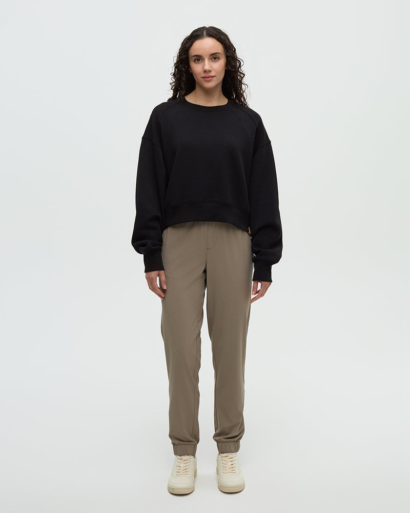 Black-TreeFleece-Oversized-Cropped-Crew