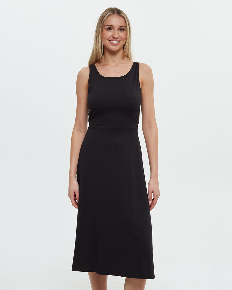 Black-Cut-Out-Back-Fit-_-Flare-Dress