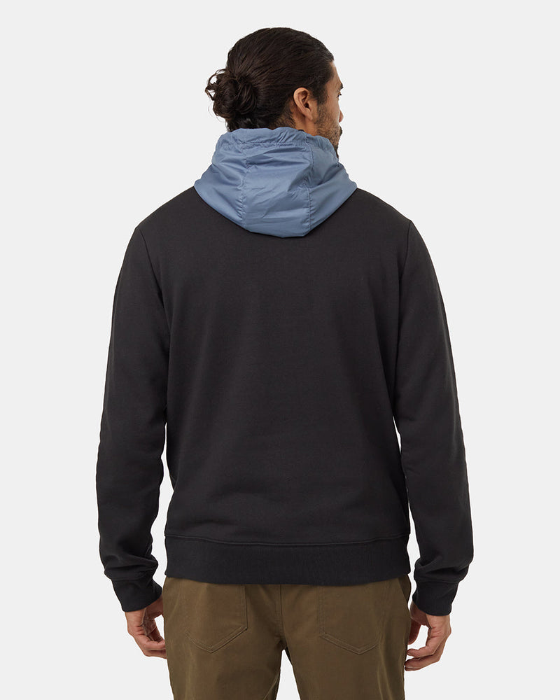 Black-Half-Zip-Regular-Fit-Fleece-Hoodie