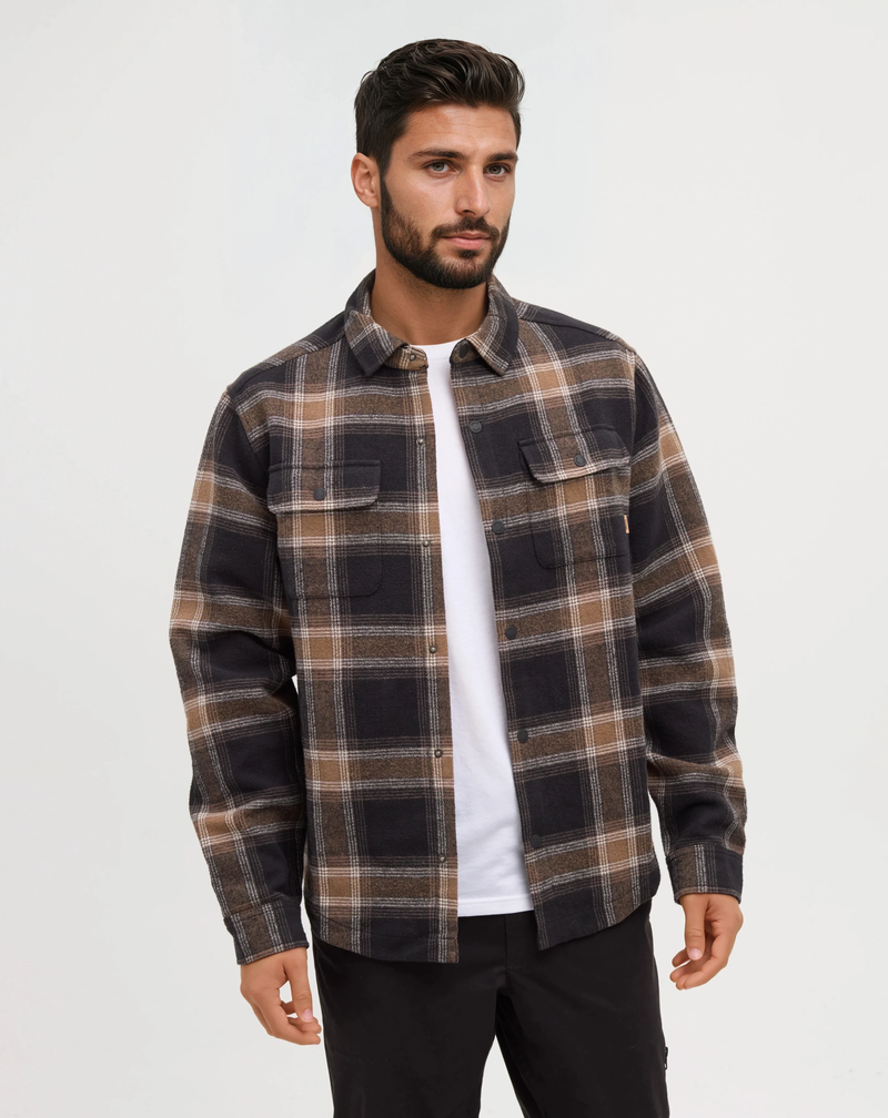 Black-Men_s-Heavyweight-Flannel-Snap-front-Shirt