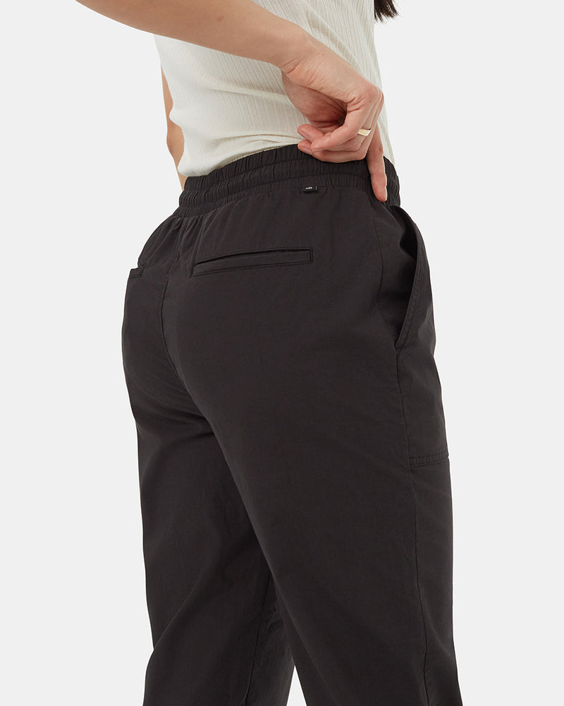 Black-Mid-Rise-Full-Length-Elastic-Cuff-Pant