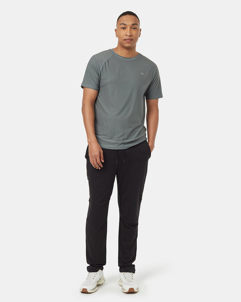 Black-Mid-Rise-Full-Length-Tapered-Lightweight-Pants