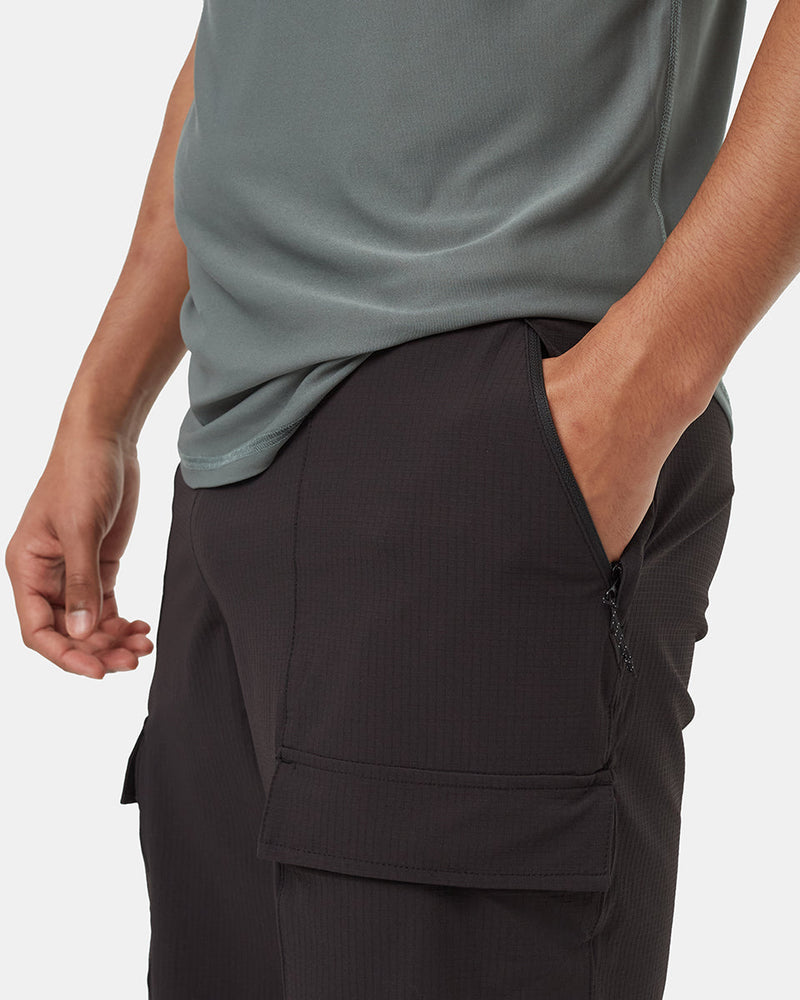 Black-Mid-Rise-Water-Repellent-Shorts