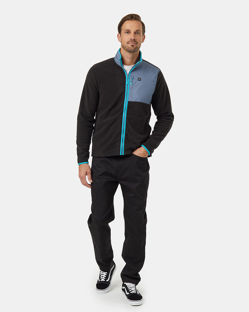 Black-Mock-Neck-Color-Block-Fleece-Zip-Up