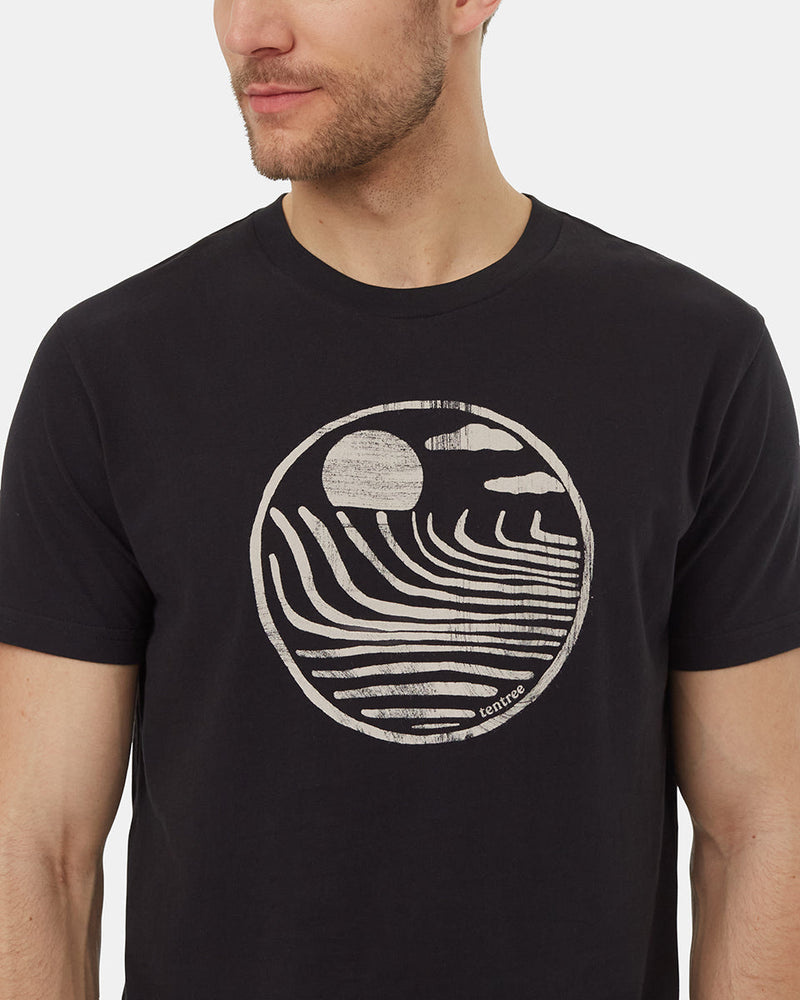 Black-Organic-Cotton-Crew-Neck-Graphic-Shortsleeve-T-Shirt