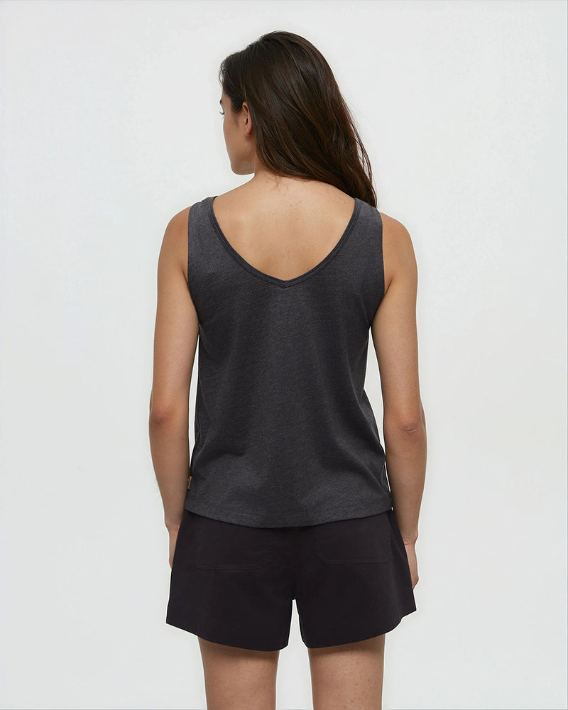 Black-TreeBlend-Double-V-Neck-Tank