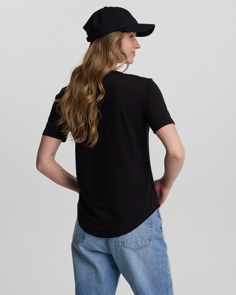 Black-TreeBlend-V-Neck-T-Shirt