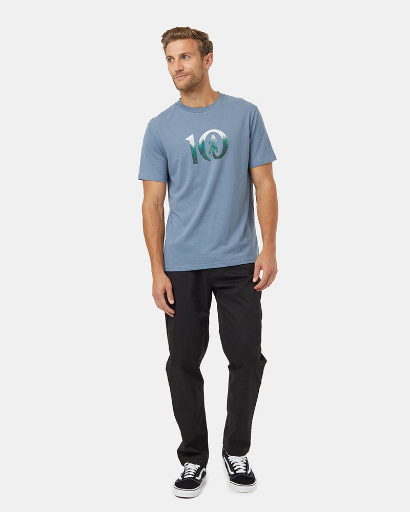 Blue-Crew-Neck-Short-Sleeve-Graphic-T-Shirt