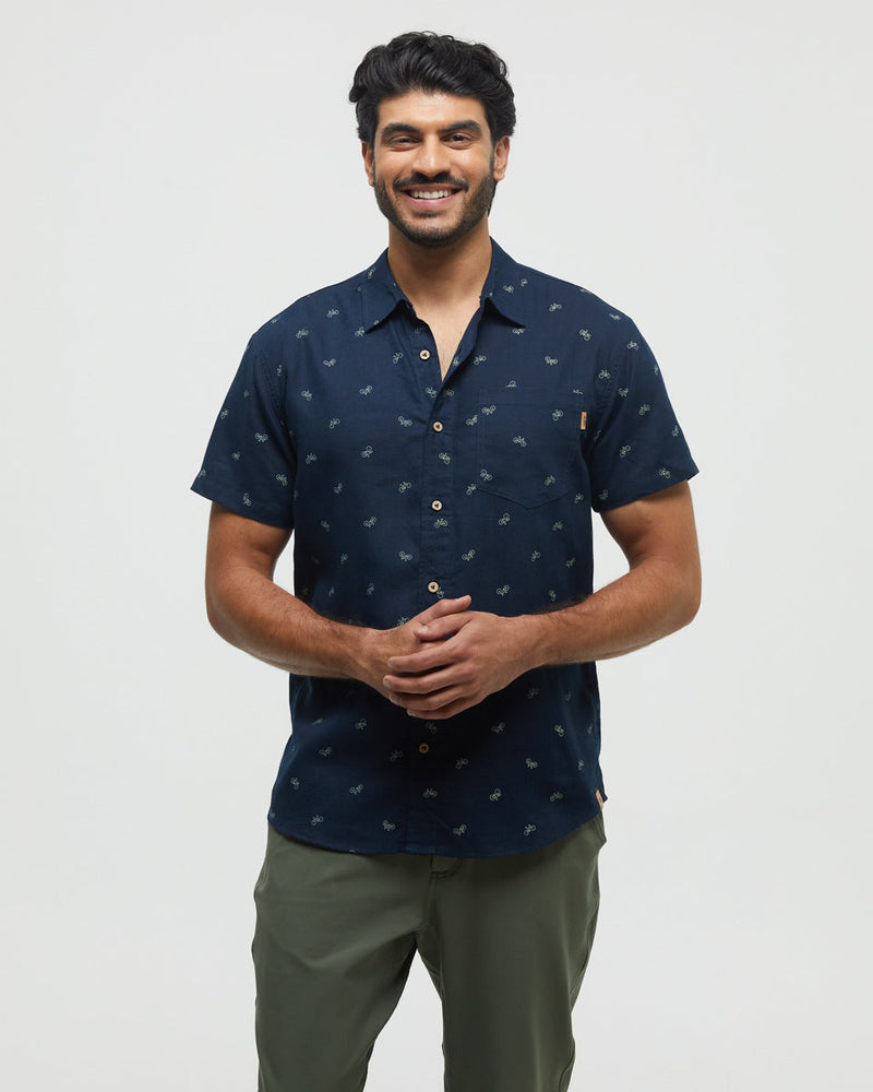 Blue-Hemp-Button-Up-Shortsleeve-Shirt