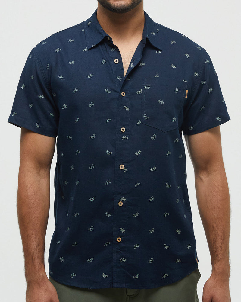 Blue-Hemp-Button-Up-Shortsleeve-Shirt