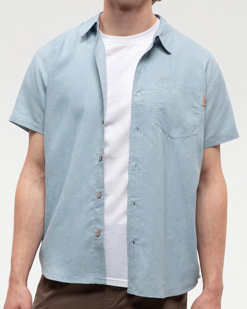 Blue-Hemp-Button-Up-Shortsleeve-Shirt