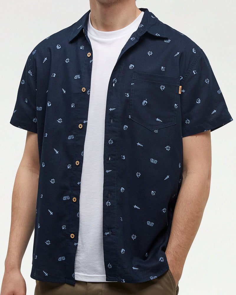 Blue-Hemp-Button-Up-Shortsleeve-Shirt