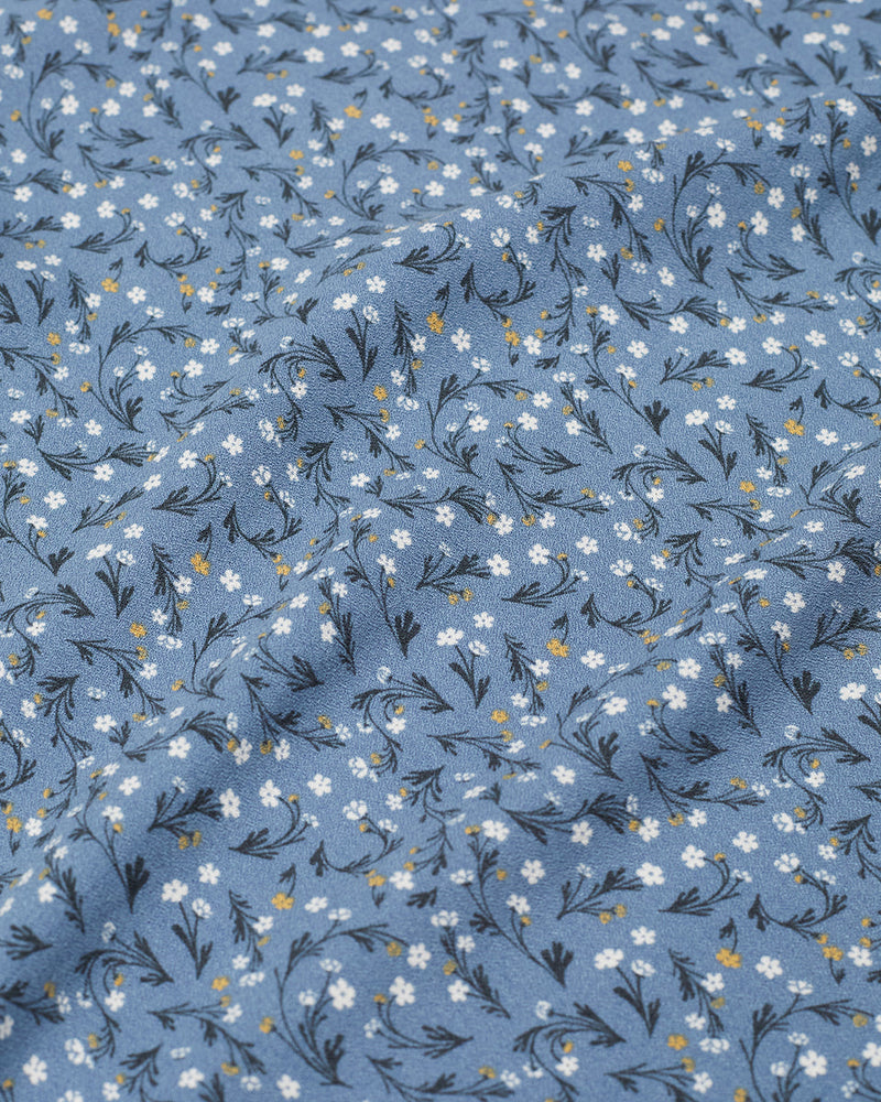 Blue-Knee-Length-Crepe-Smocked-Waist-Tank-Dress