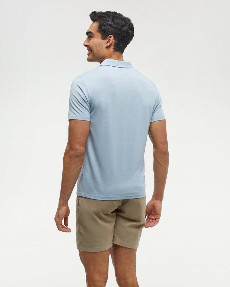 Blue-Mens-Short-Sleeve-Polo-Neck-T-Shirt