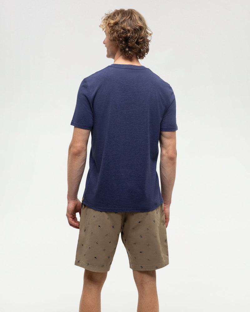 Blue-Regular-Fit-Crew-Neck-T-shirt