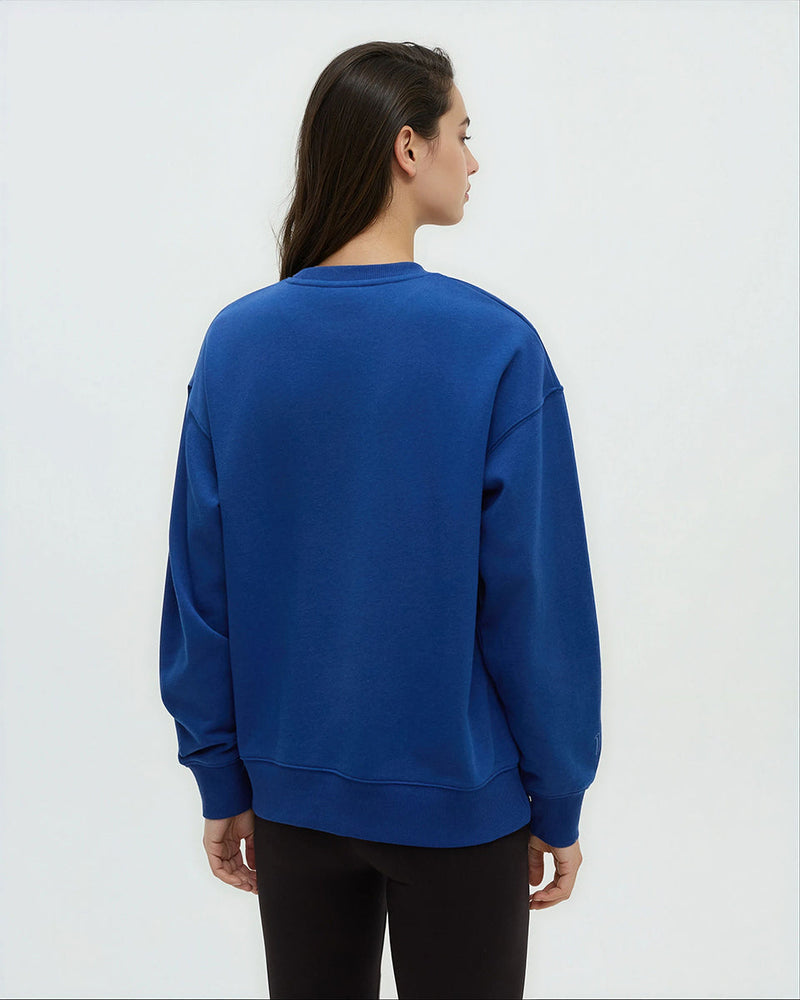 Blue-Relaxed-Graphic-Crew-Neck-Sweatshirt