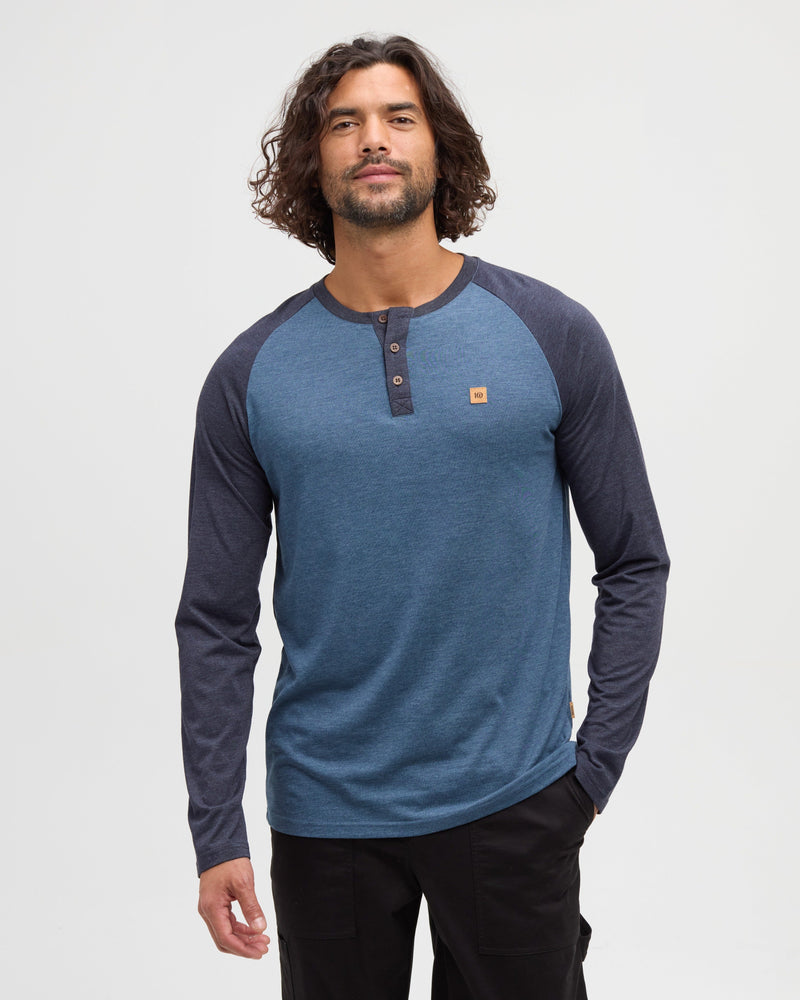 Blue-TreeBlend-Classic-Henley-Longsleeve