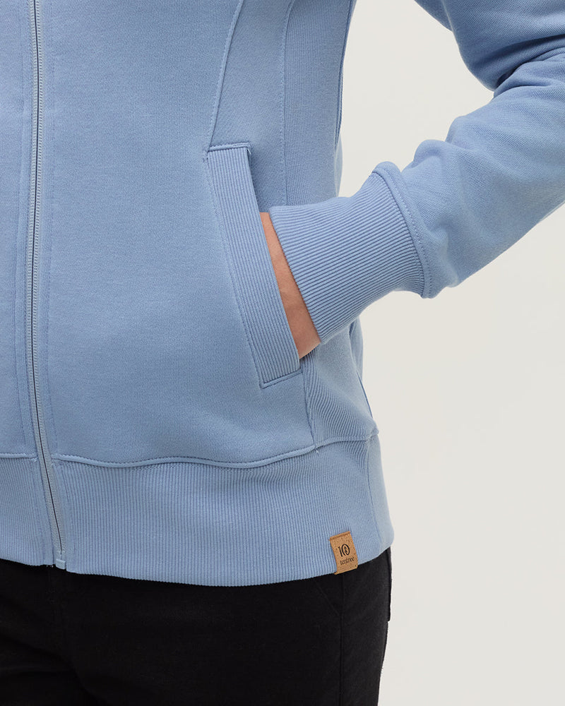 Blue-TreeFleece-Rib-Panel-Raglan-Zip-Hoodie