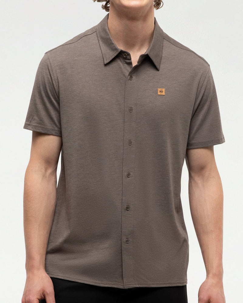 Brown-Basic-Button-Up-Shortsleeve-Shirt