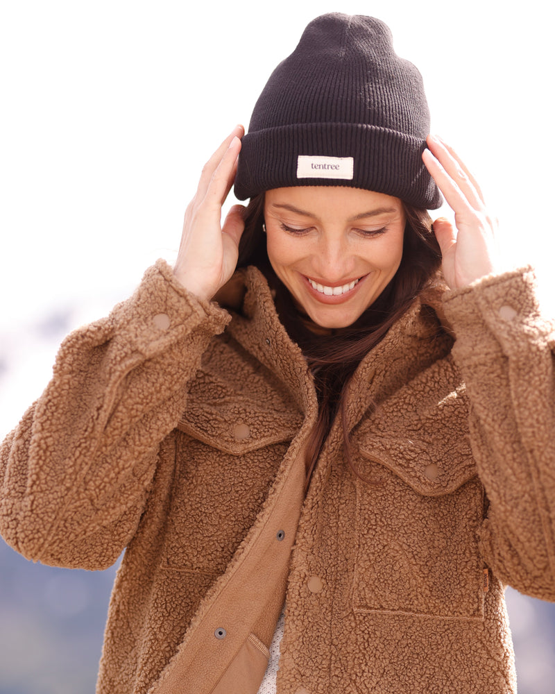 Brown-Boucle-Oversized-Fit-Fleece-Jacket