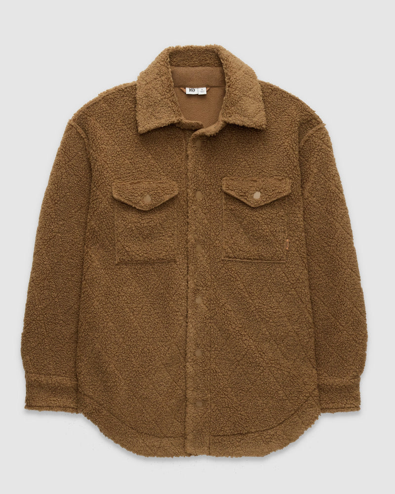 Brown-Boucle-Oversized-Fit-Fleece-Jacket