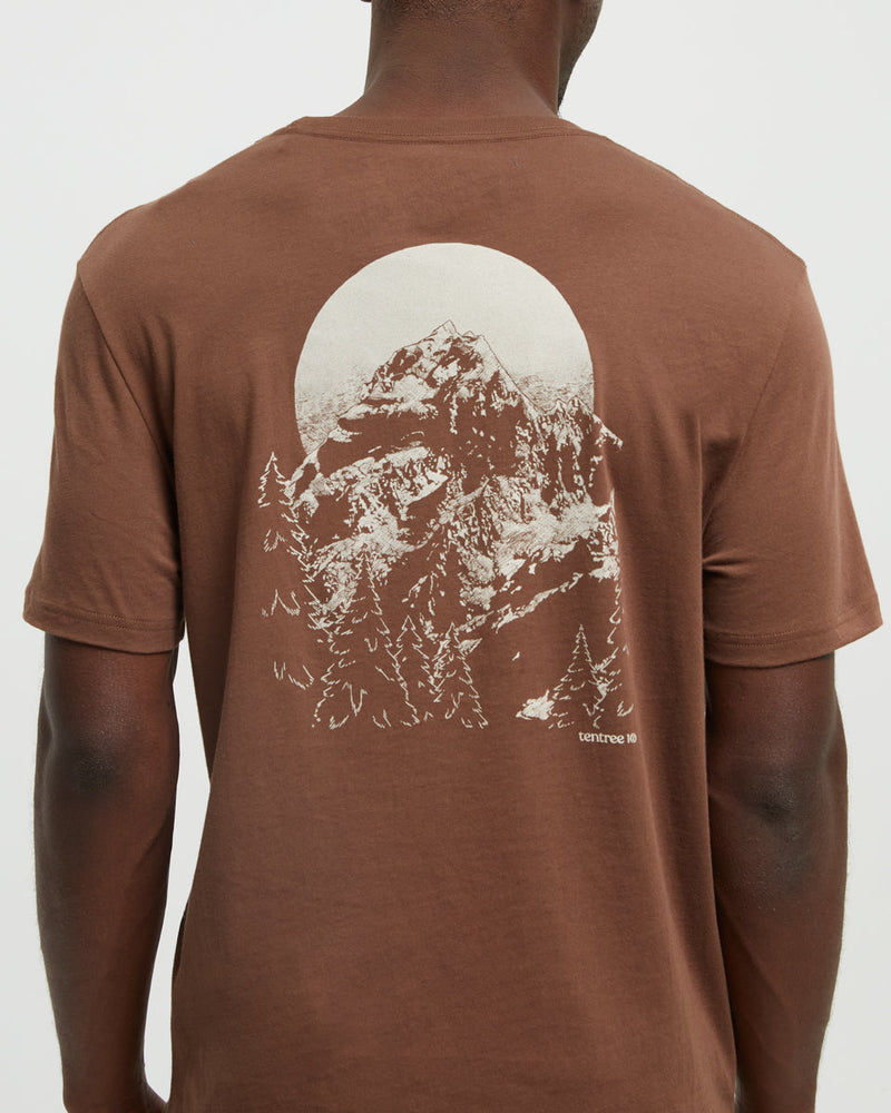 Brown-Crew-Neck-Graphic-Shortsleeve-T-Shirt
