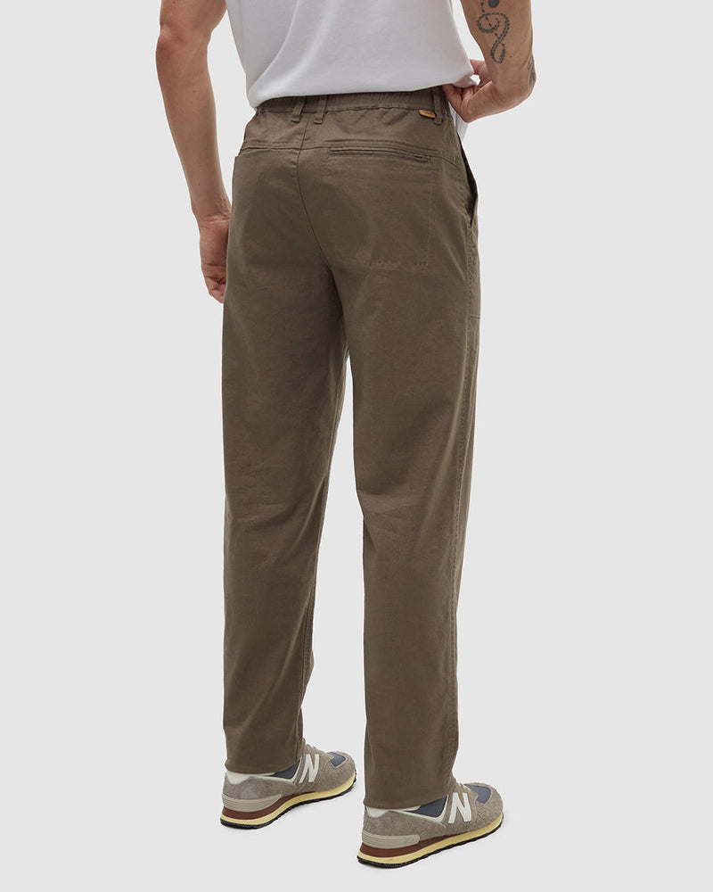 Brown-Hemp-Cotton-Straight-Leg-Pant