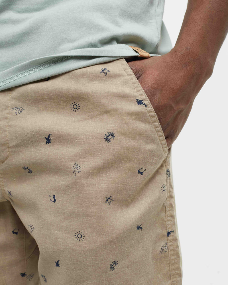 Brown-Mens-Lightweight-Mid-Rise-Shorts
