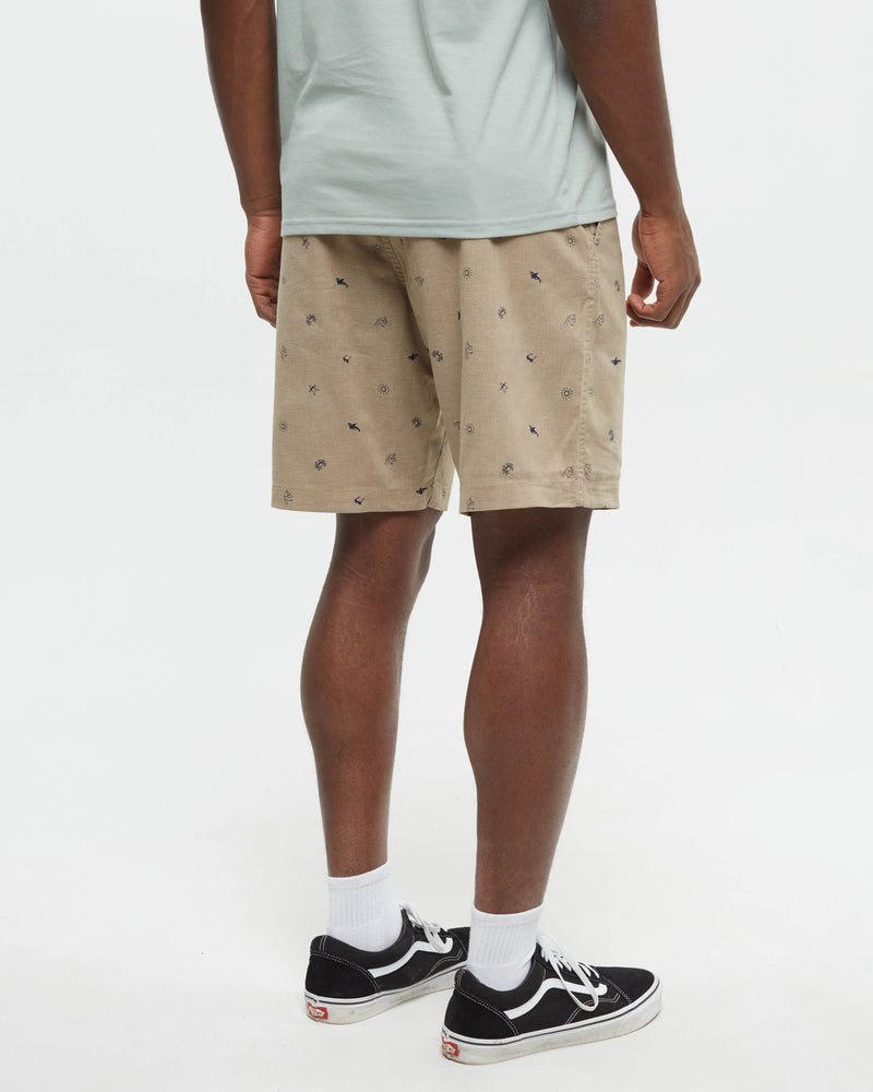 Brown-Mens-Lightweight-Mid-Rise-Shorts