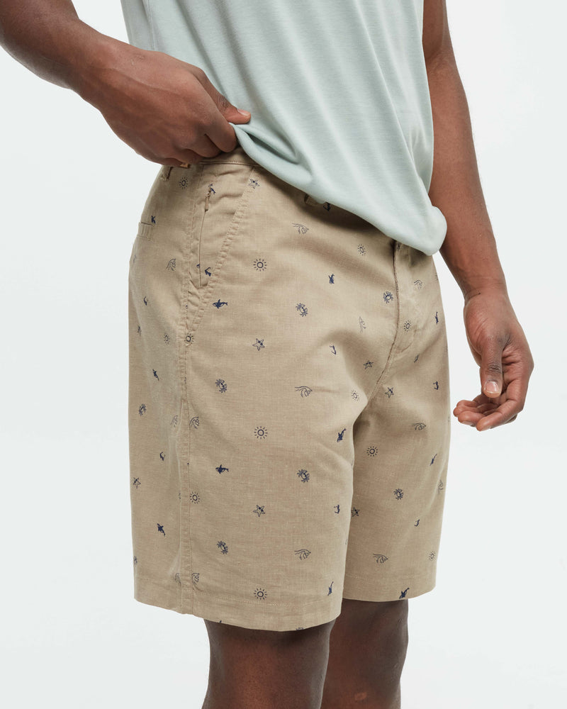 Brown-Mens-Lightweight-Mid-Rise-Shorts