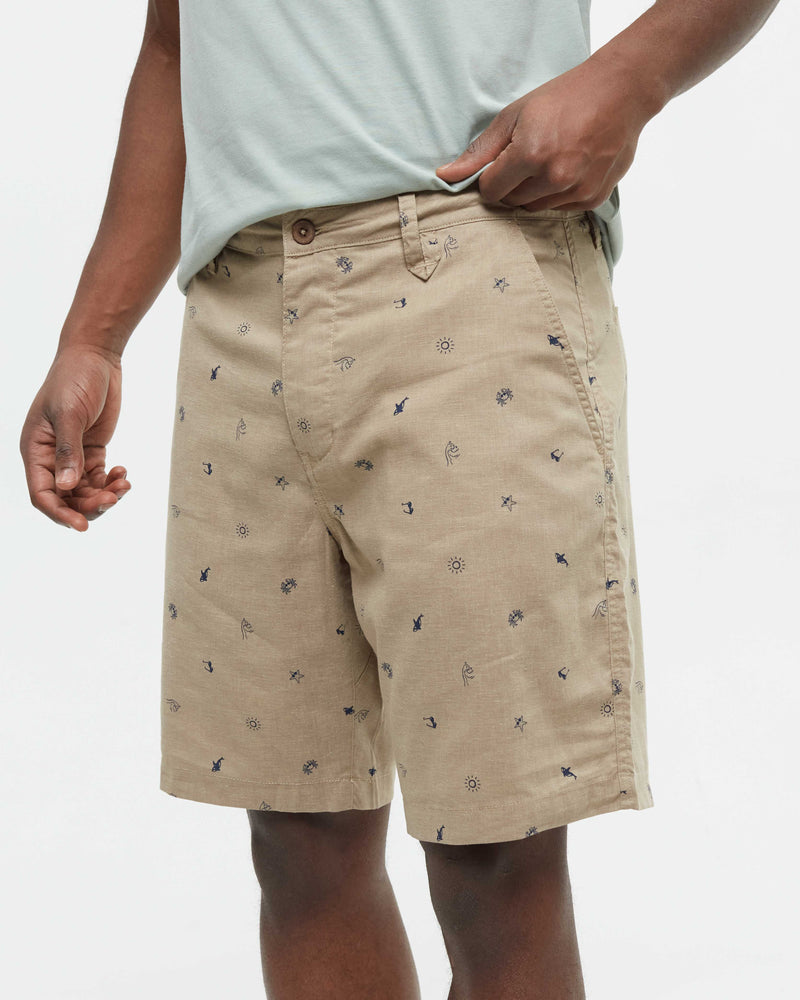 Brown-Mens-Lightweight-Mid-Rise-Shorts