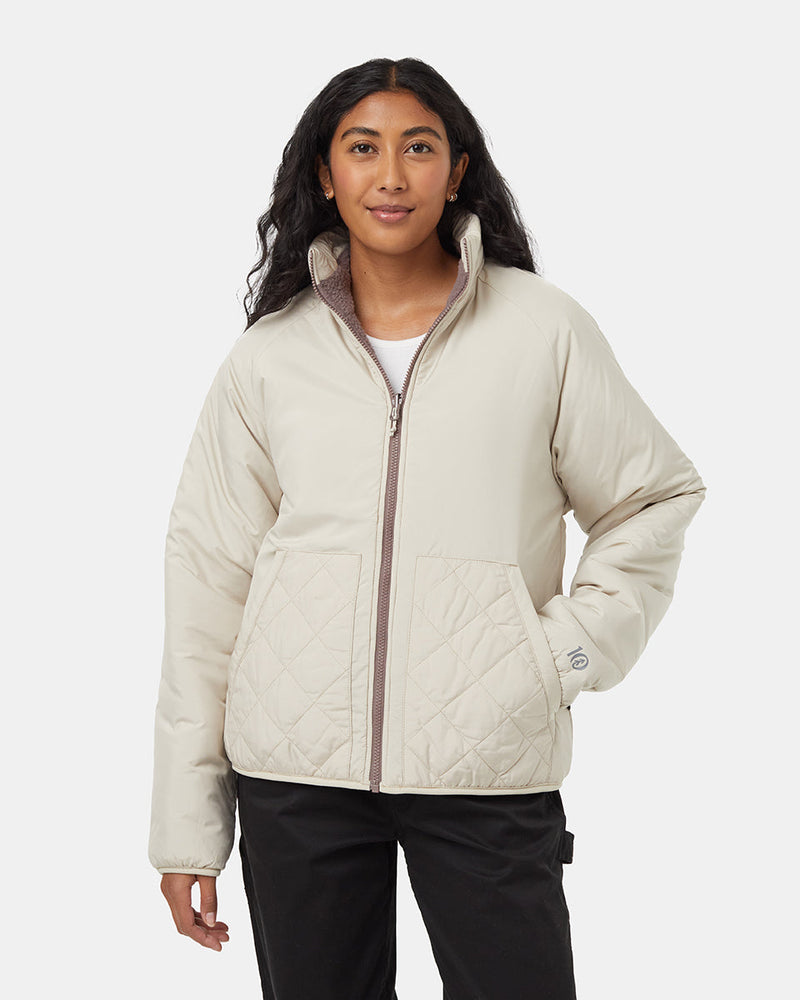 Brown-Mock-Neck-Oversized-Fit-Fleece-Zip-Up