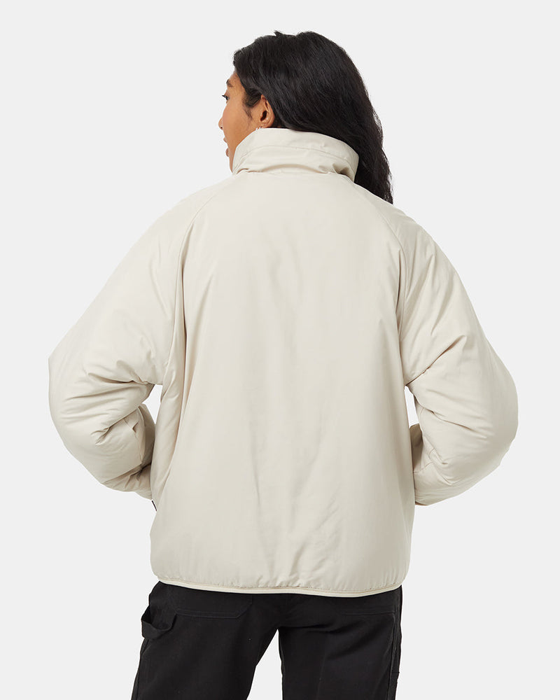 Brown-Mock-Neck-Oversized-Fit-Fleece-Zip-Up