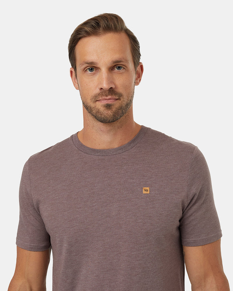 Brown-Recycled-Polyester-Crew-Neck-Tee