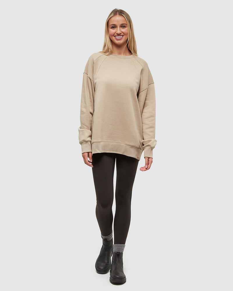 Brown-TreeFleece-Oversized-Crew