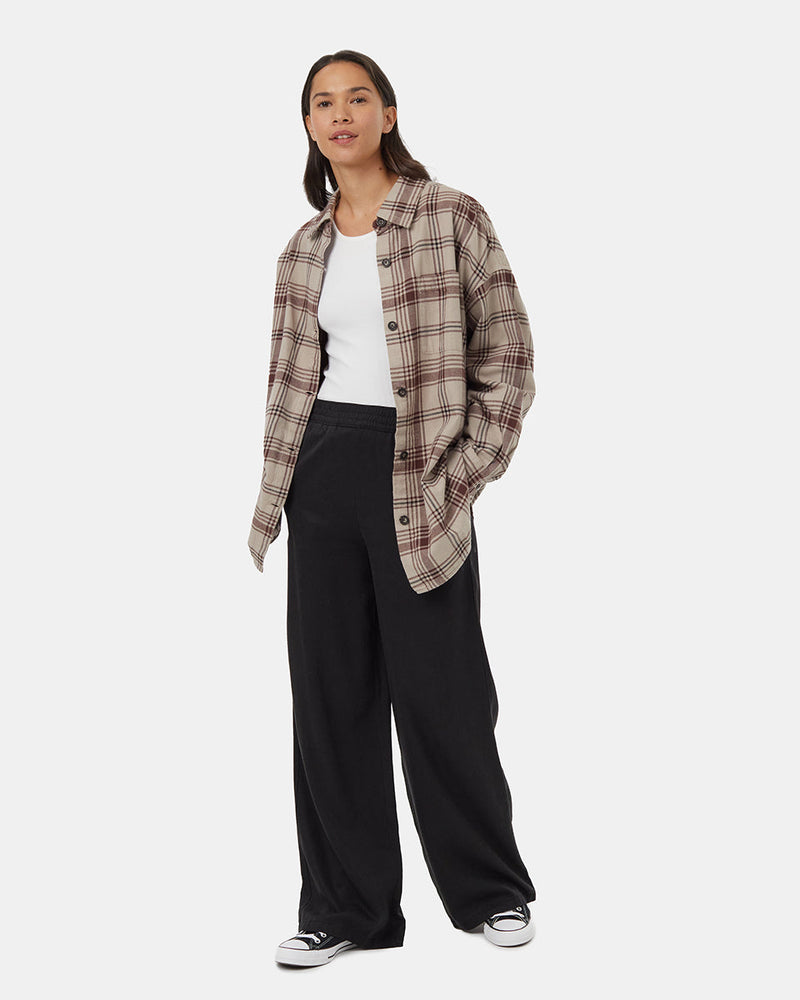 Brown-Womens-Longsleeve-Button-Down