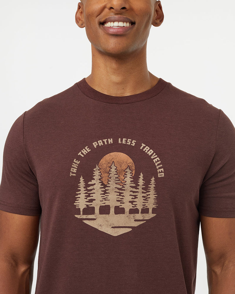 Burgundy-Crew-Neck-Short-Sleeve-Graphic-T-Shirt