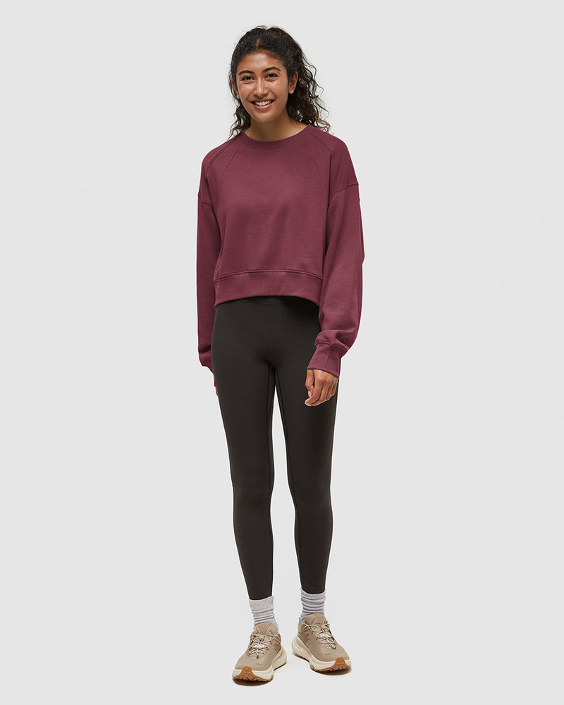 Burgundy-TreeFleece-Oversized-Cropped-Crew