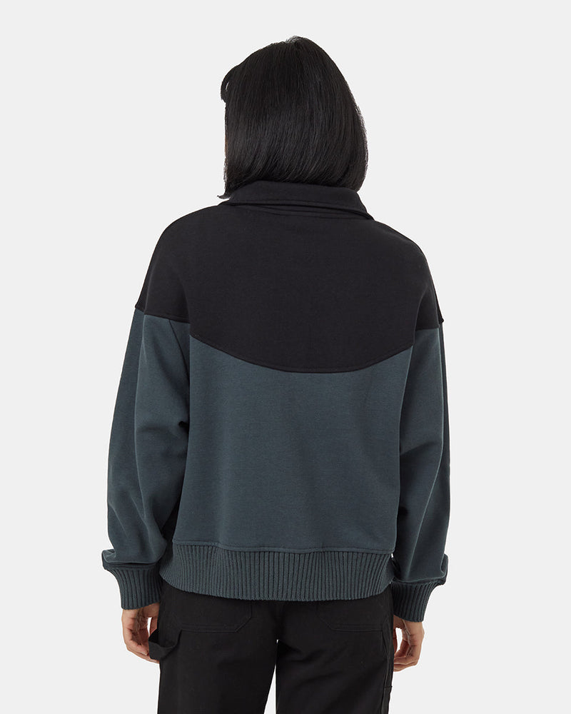 Green-14-Snap-Color-Block-Fleece-Sweatshirt