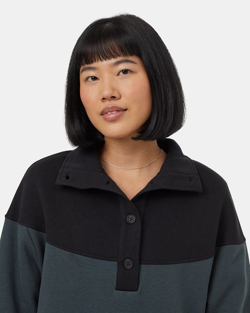 Green-14-Snap-Color-Block-Fleece-Sweatshirt