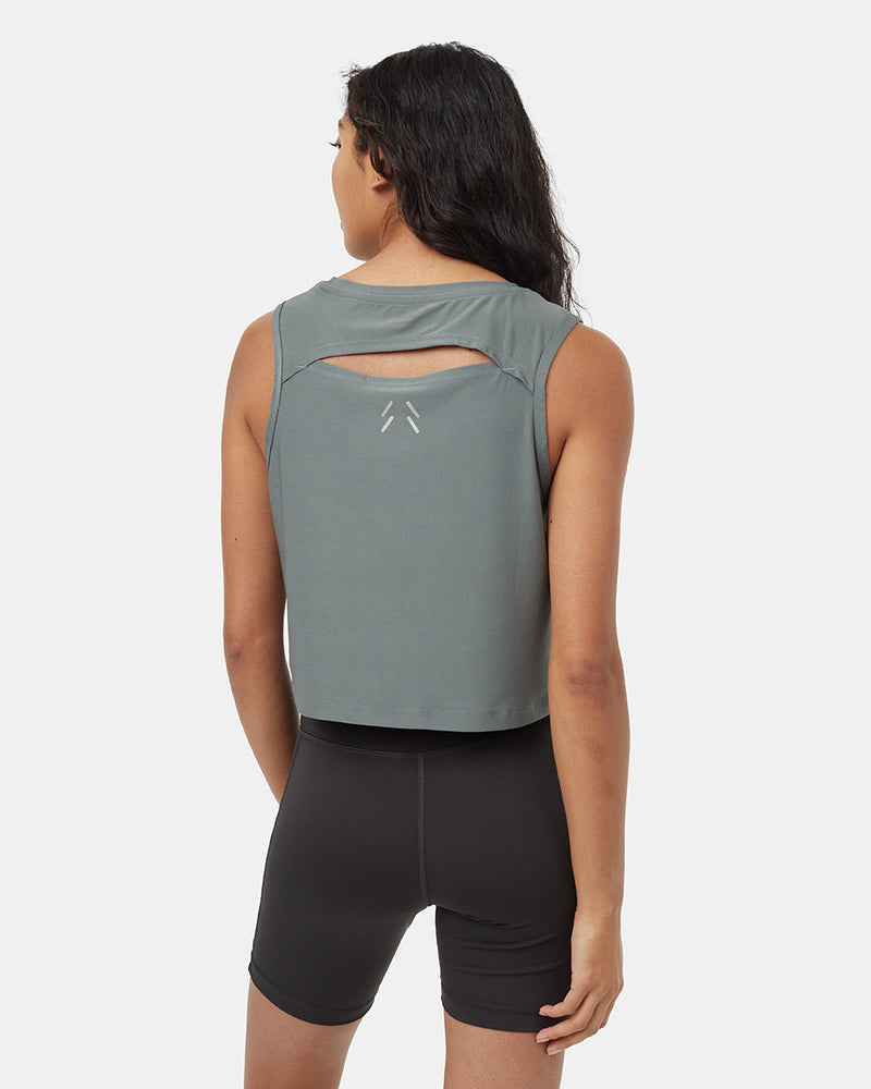 Green-Crew-Neck-Cut-Out-Quick-dry-Tank-Top