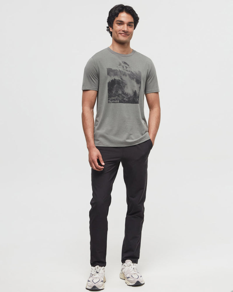 Green-Crew-Neck-Graphic-Shortsleeve-T-Shirt