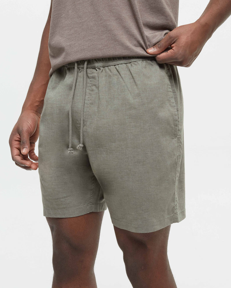 Green-Mens-Casual-Hemp-Shorts