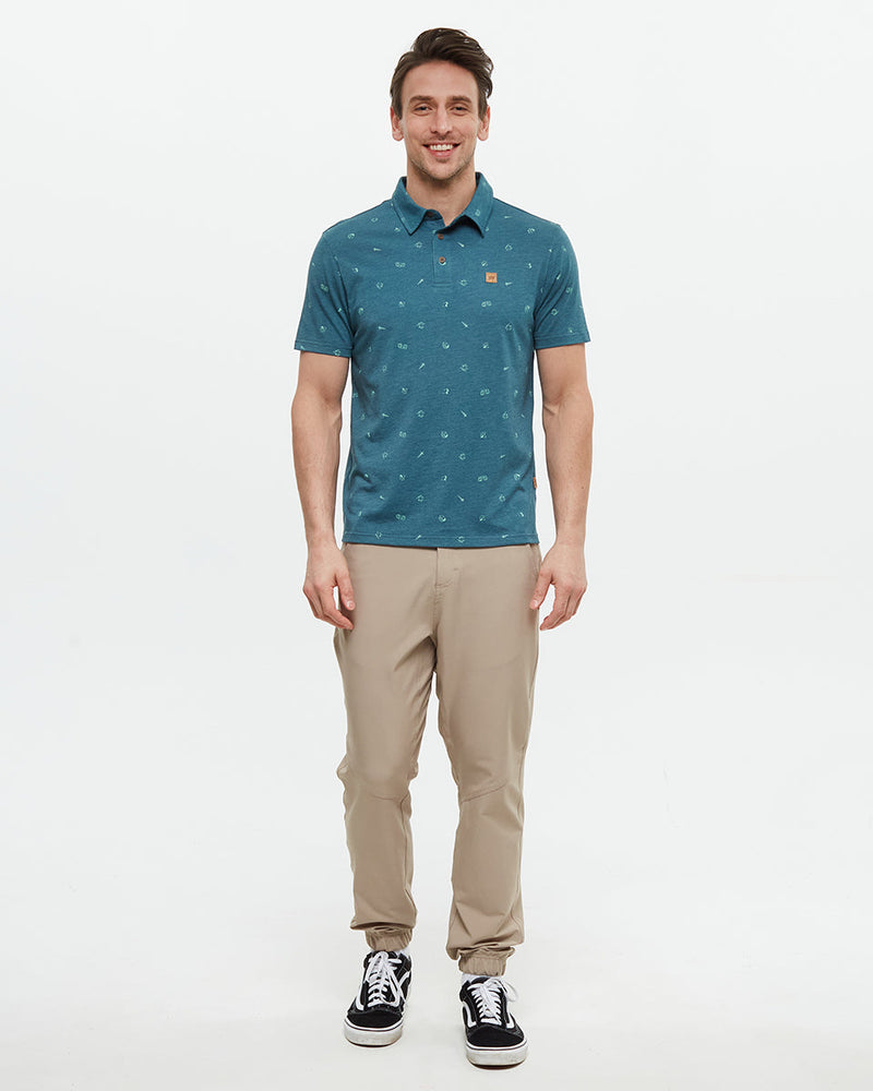 Green-Mens-Short-Sleeve-Polo-Neck-T-Shirt