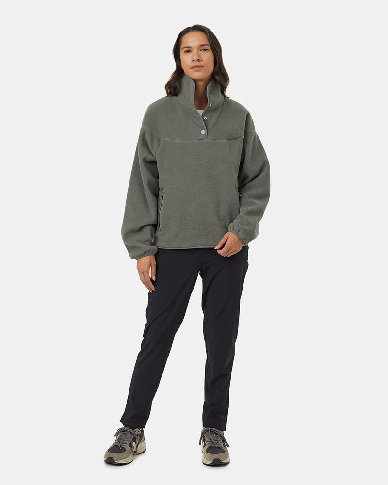 Green-Recycled-Polyester-High-Snap-Neck-Sweater