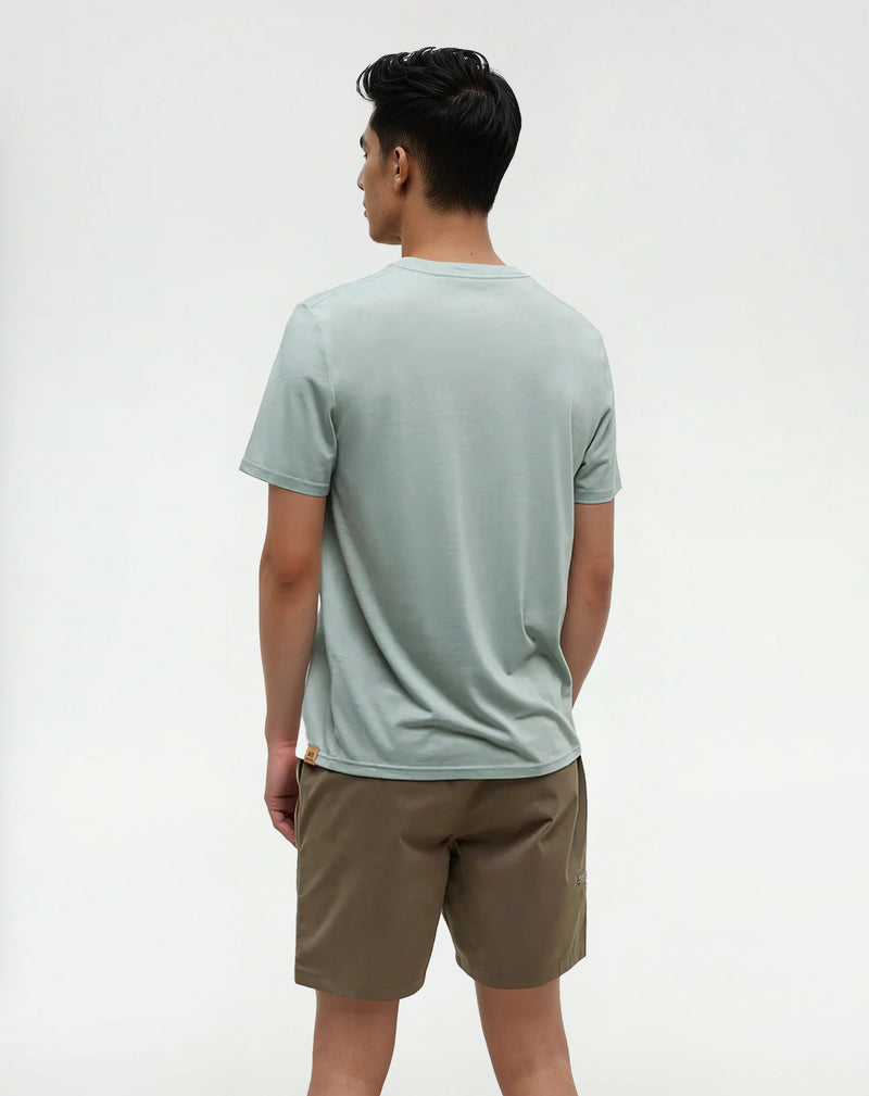 Green-Regular-Fit-Crew-Neck-T-shirt