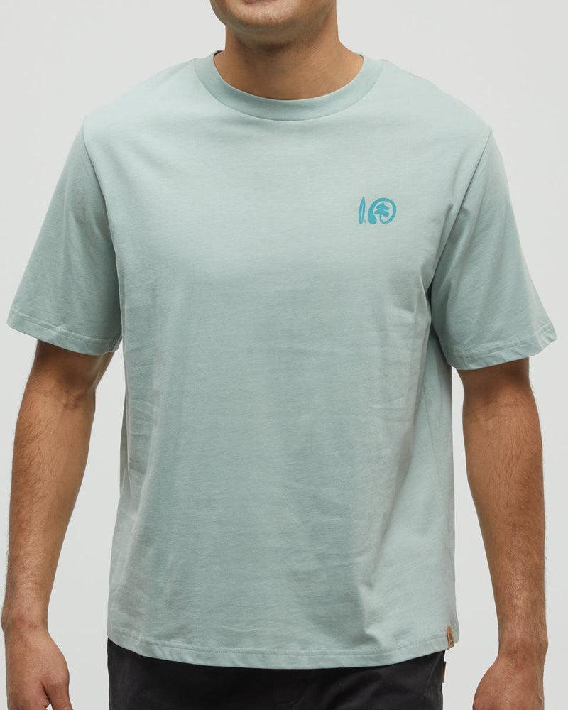 Green-Relax-Fit-Printed-Graphic-T-shirt